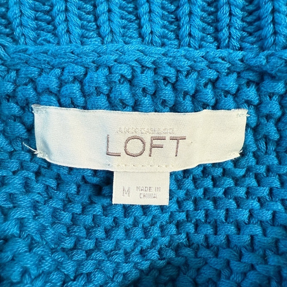 Ann Taylor LOFT 100% Cotton Stitch Stripe Sweater Womens Sz M - Picture 5 of 6